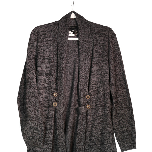 AB Cardigan Sweater Womens Large Gray Knit Waterfall Casual Cozy Minimalist - Picture 1 of 6